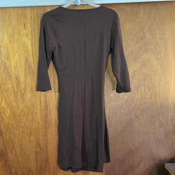 Dark Brown Dress w Gold Hardware by BPC Selection Sz 4 - Picture 3 of 5